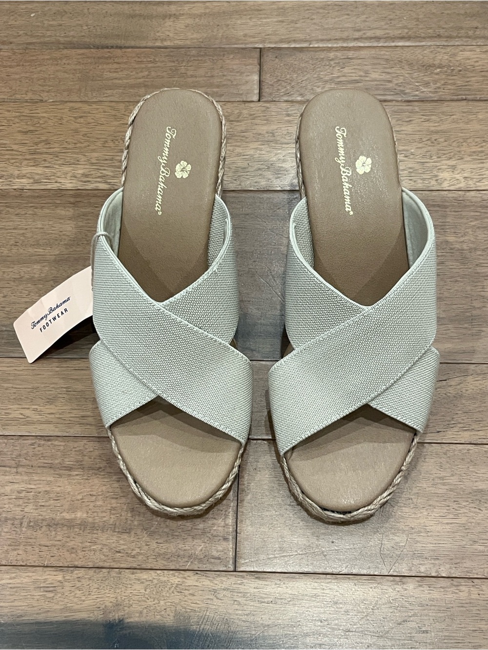 Tommy Bahama Ivory Espadrille Wedge Sandals